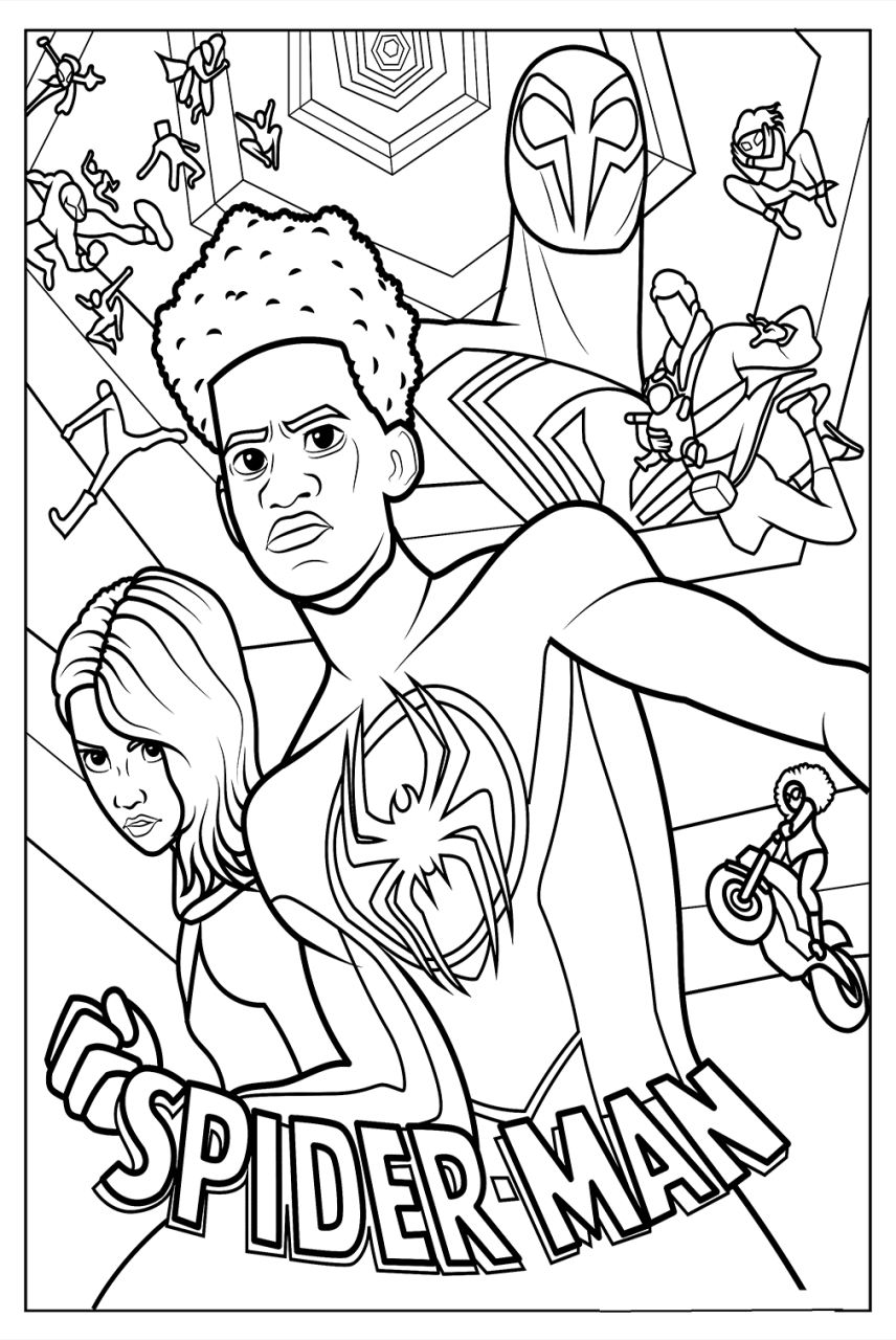 10 Spider-Man Across the Spider-Verse Coloring Pages to Unleash Your Inner Web-Slinger