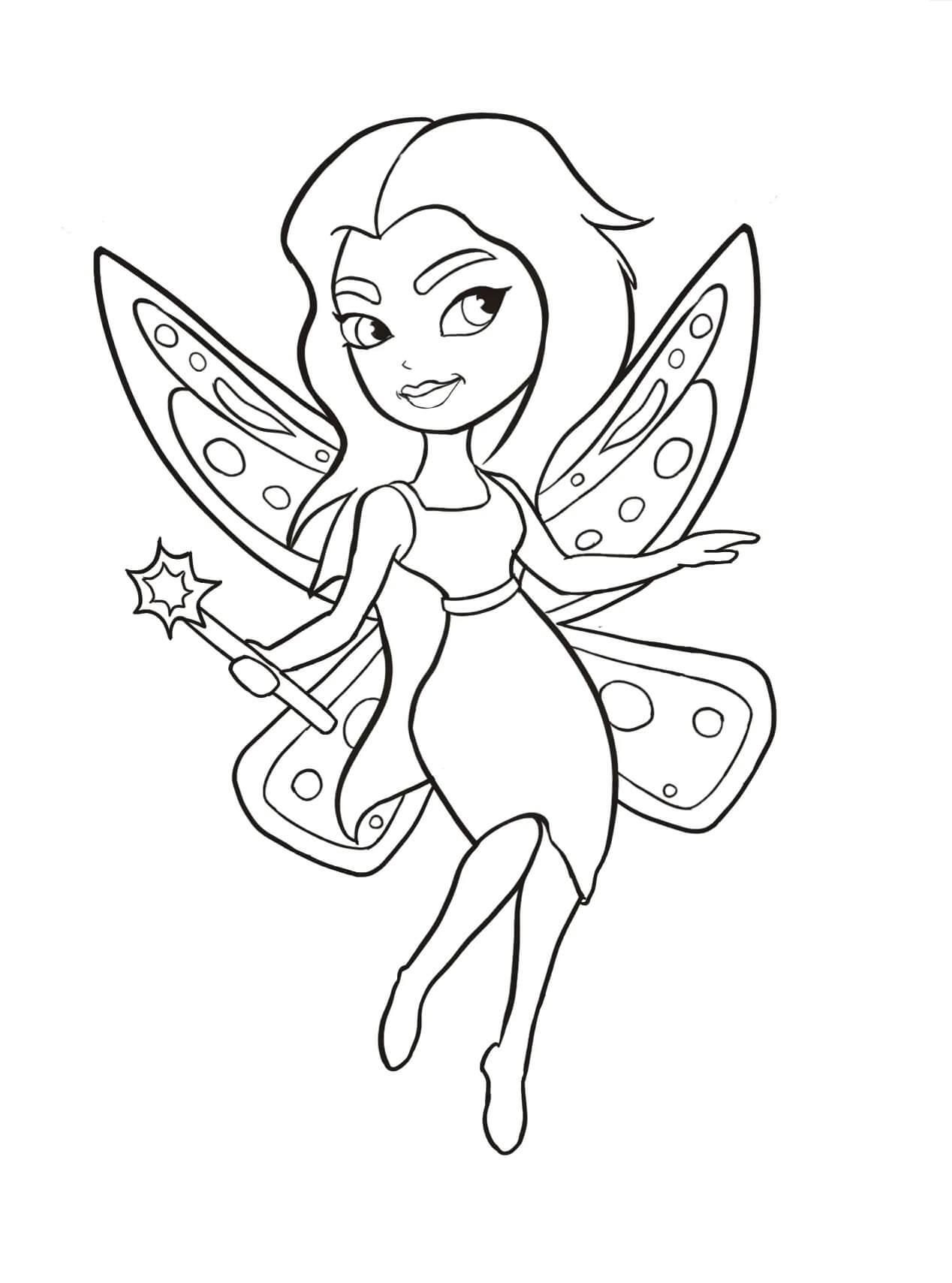 34+ Free Fairy Coloring Pages for Adult