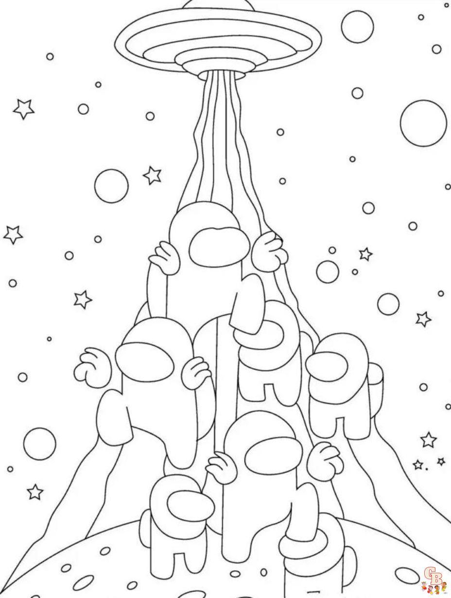 50+ Best of Among Us Coloring Pages Colored