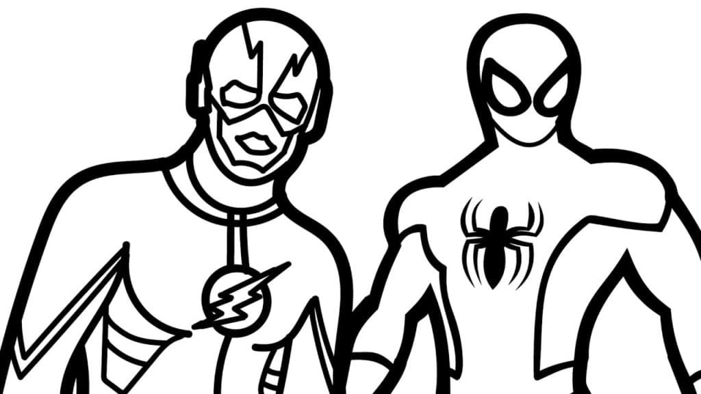 10 Flash and Spiderman Coloring Pages for Kids and Adults