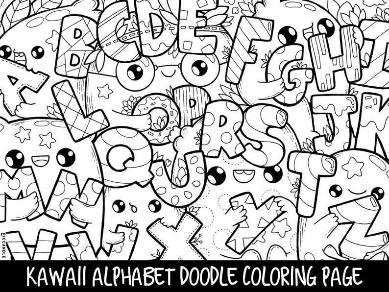 46+ Top Doodle Alphabet Coloring Pages Free Printable