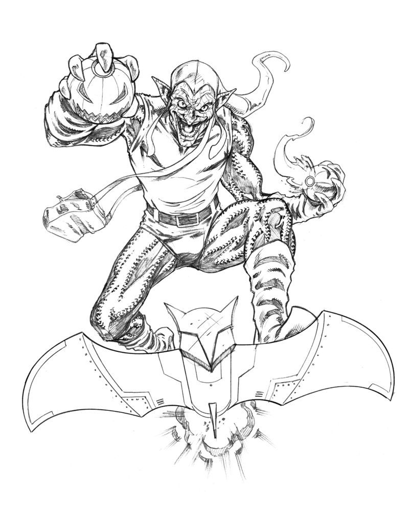 10 Amazing Spiderman Green Goblin Coloring Pages for Kids and Adults