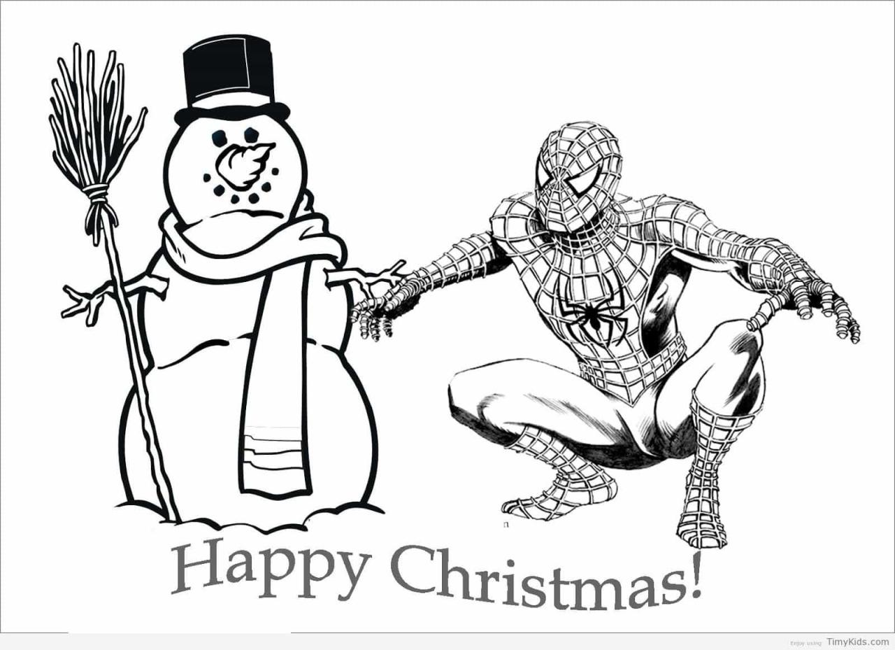 10 Festive Spider-Man Christmas Coloring Pages to Color