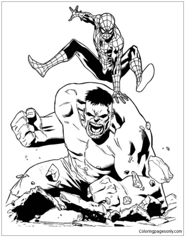 10 Epic Hulk vs Spiderman Coloring Pages for Adrenaline-Pumping Adventures