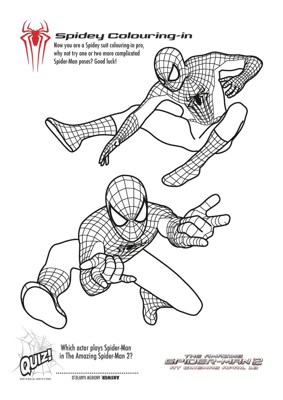 10 Spiderman Coloring Worksheets for Kids and Adults