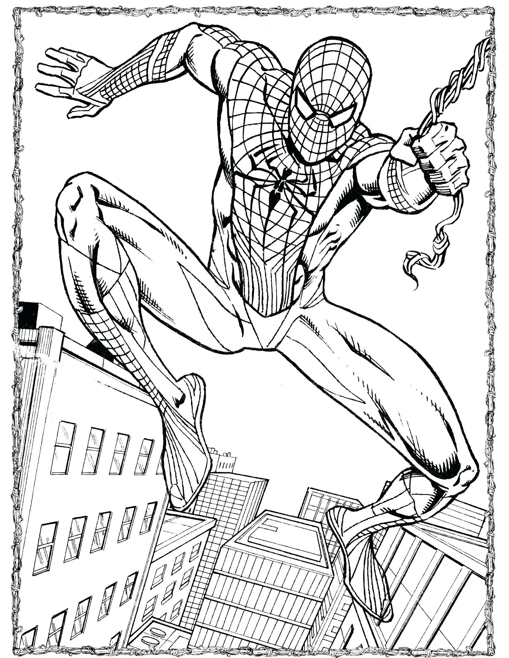 34+ Top Spiderman Coloring Pages Detailed Line Art