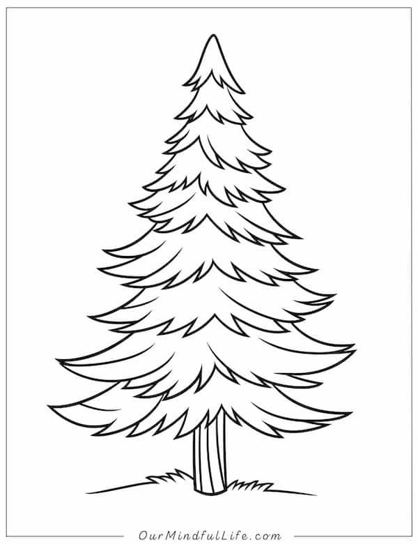 15 Christmas Tree Coloring Pages for Kids Printable 10