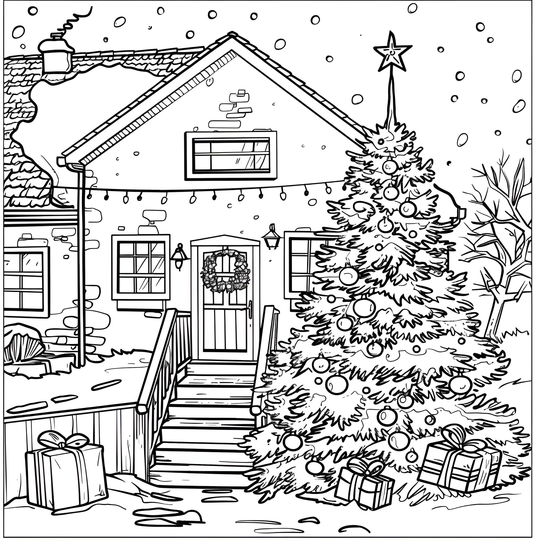 15 Christmas Tree Coloring Pages for Kids Printable 12