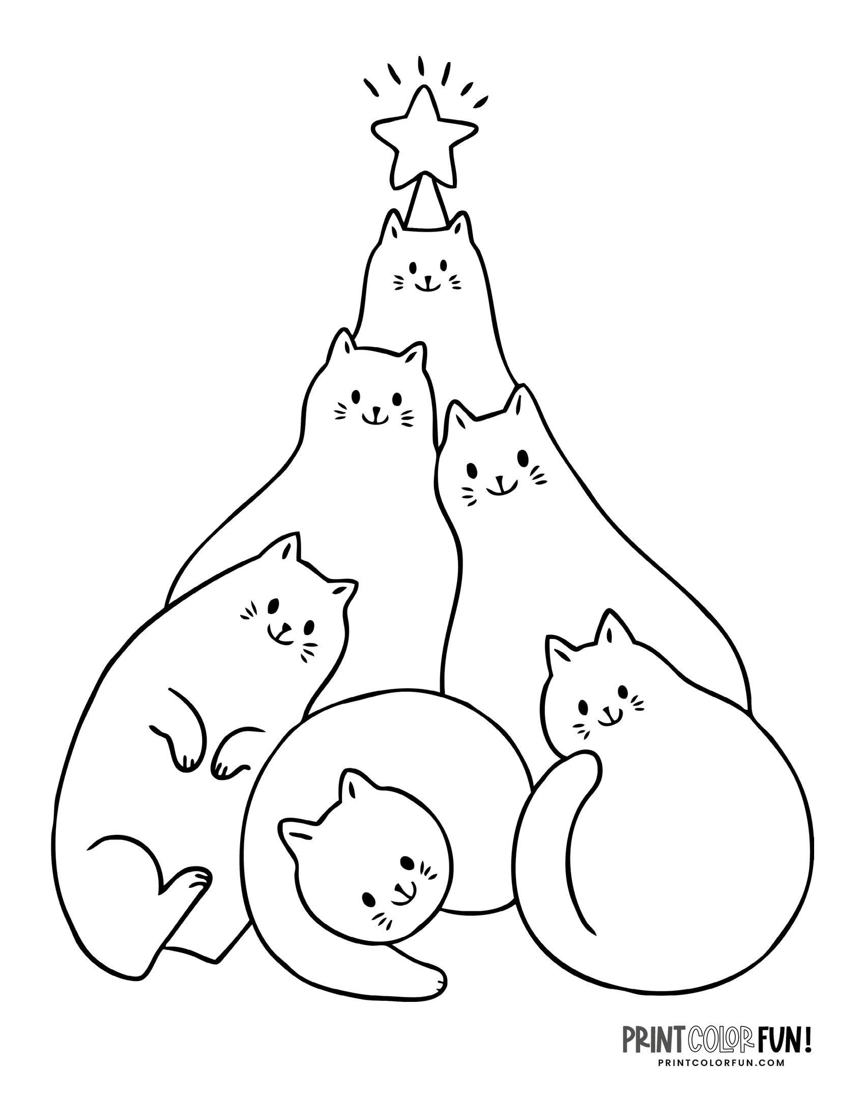 15 Christmas Tree Coloring Pages for Kids Printable 13