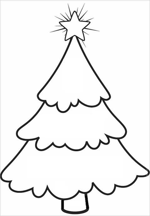 15 Christmas Tree Coloring Pages for Kids Printable 8