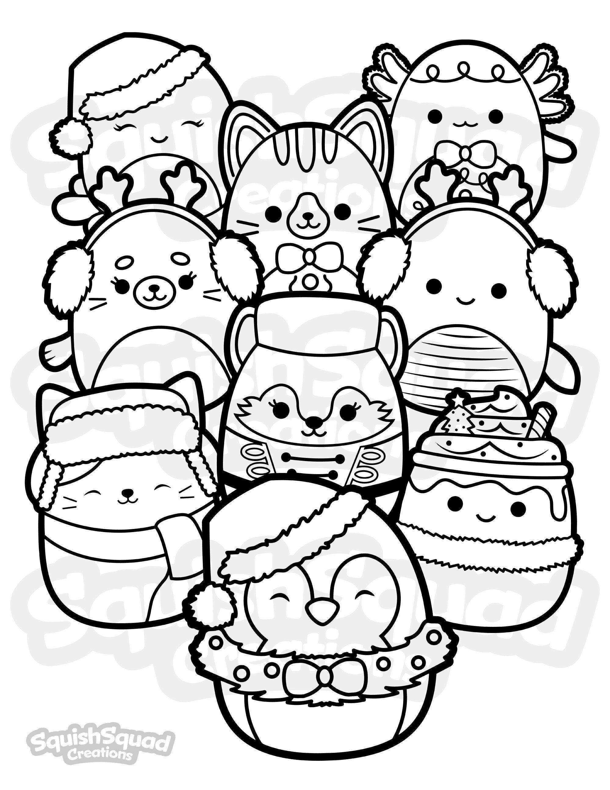 21 Squishmallows Christmas Coloring Pages Free Printable 1