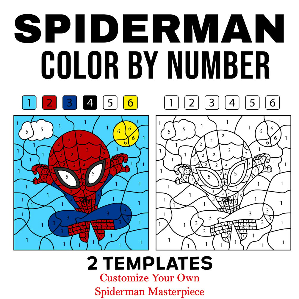 10 Spiderman Coloring Number for Kids and Adults: A Super-Fun Way to Unleash Your Creativity