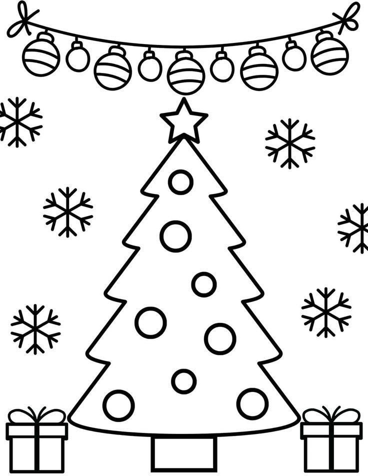 43 Christmas Tree Coloring Pages for Kids Free Printable 23