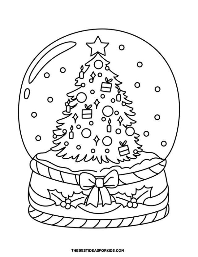 43 Christmas Tree Coloring Pages for Kids Free Printable 25