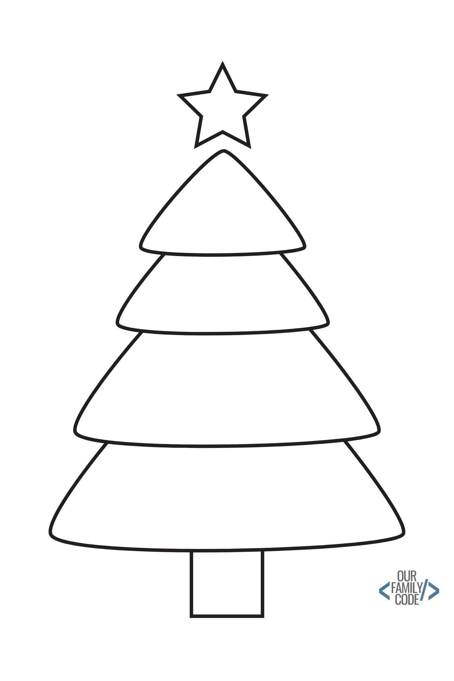 43 Christmas Tree Coloring Pages for Kids Free Printable 4