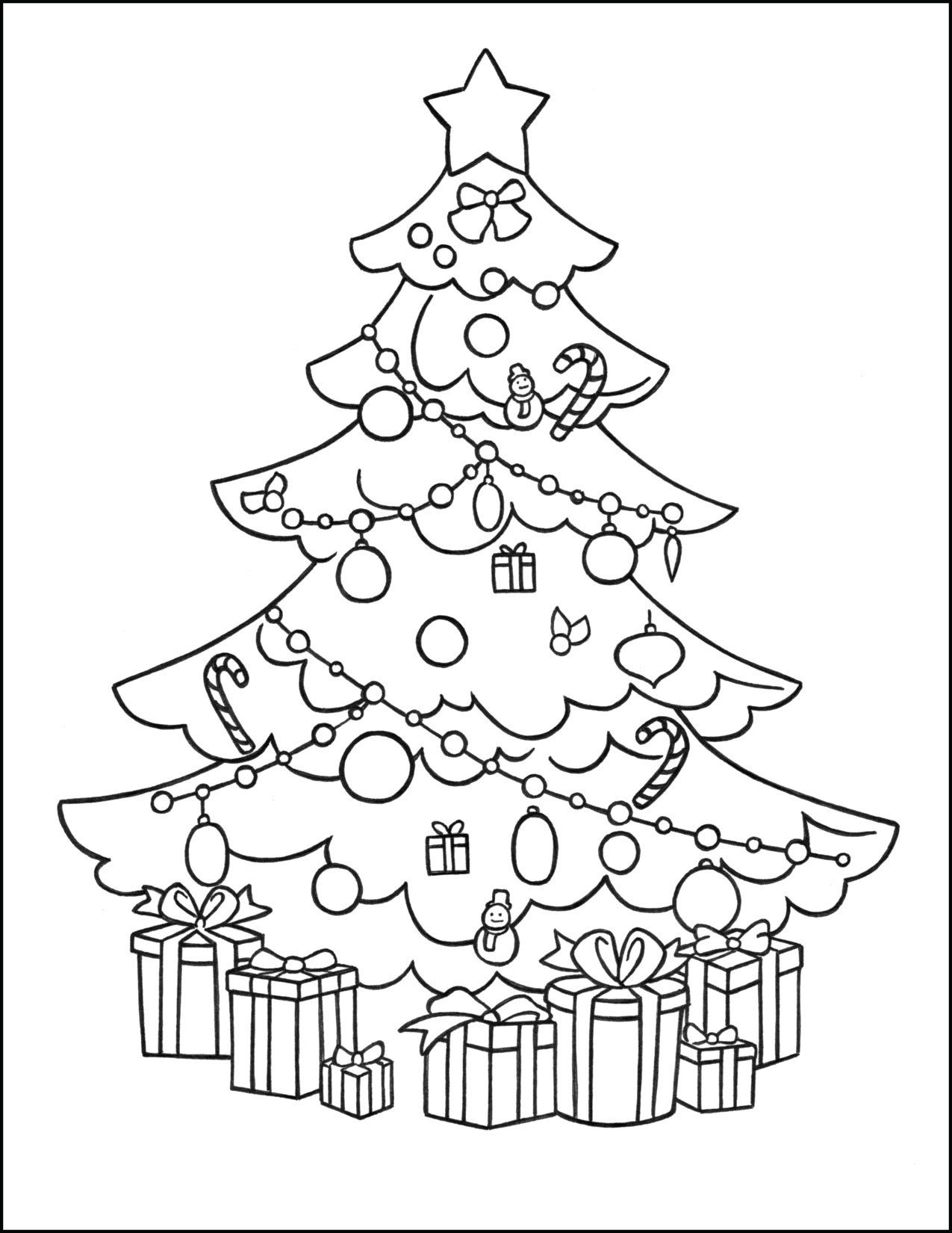 43 Christmas Tree Coloring Pages for Kids Free Printable 7