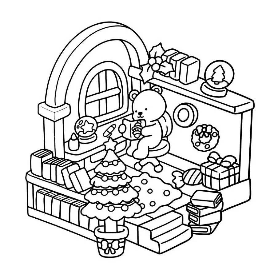 Aesthetic and Cute Christmas Coloring Pages (12)