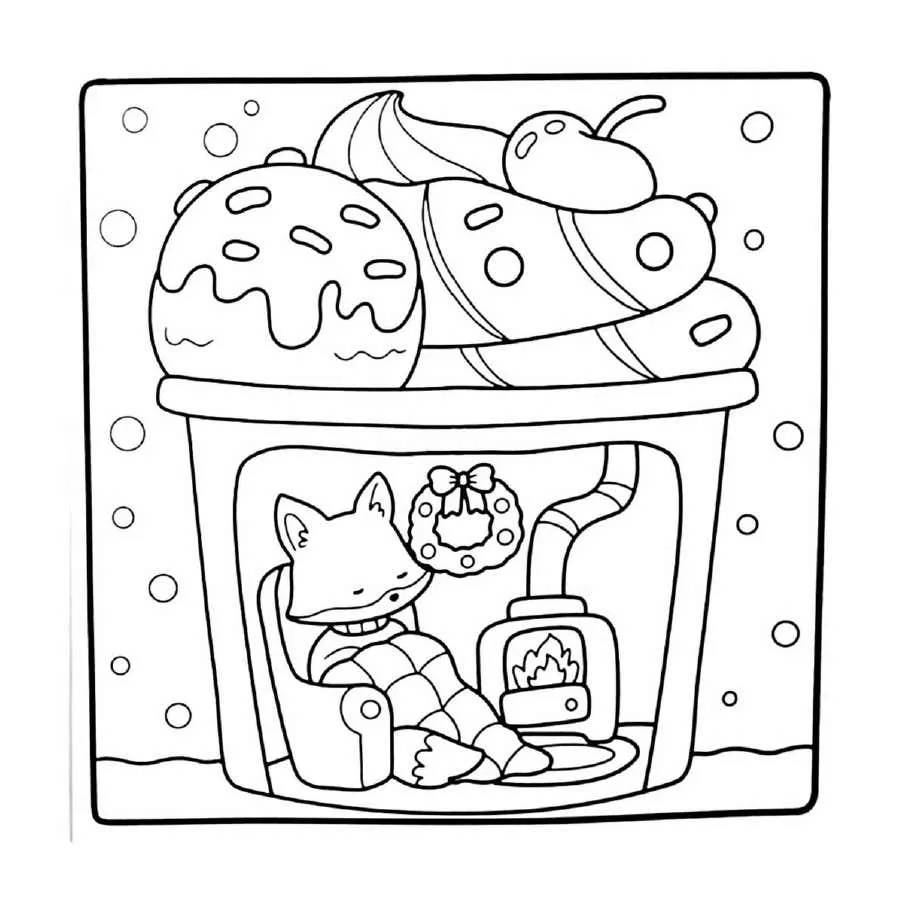 Aesthetic and Cute Christmas Coloring Pages (16)