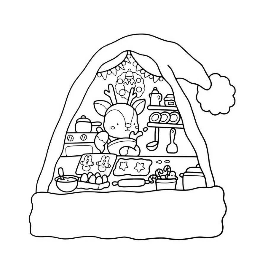 Aesthetic and Cute Christmas Coloring Pages (20)