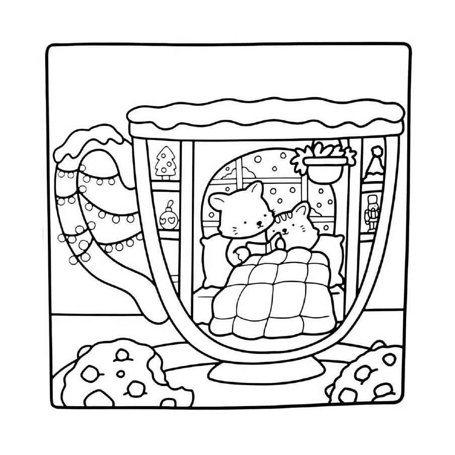 Aesthetic and Cute Christmas Coloring Pages (25)