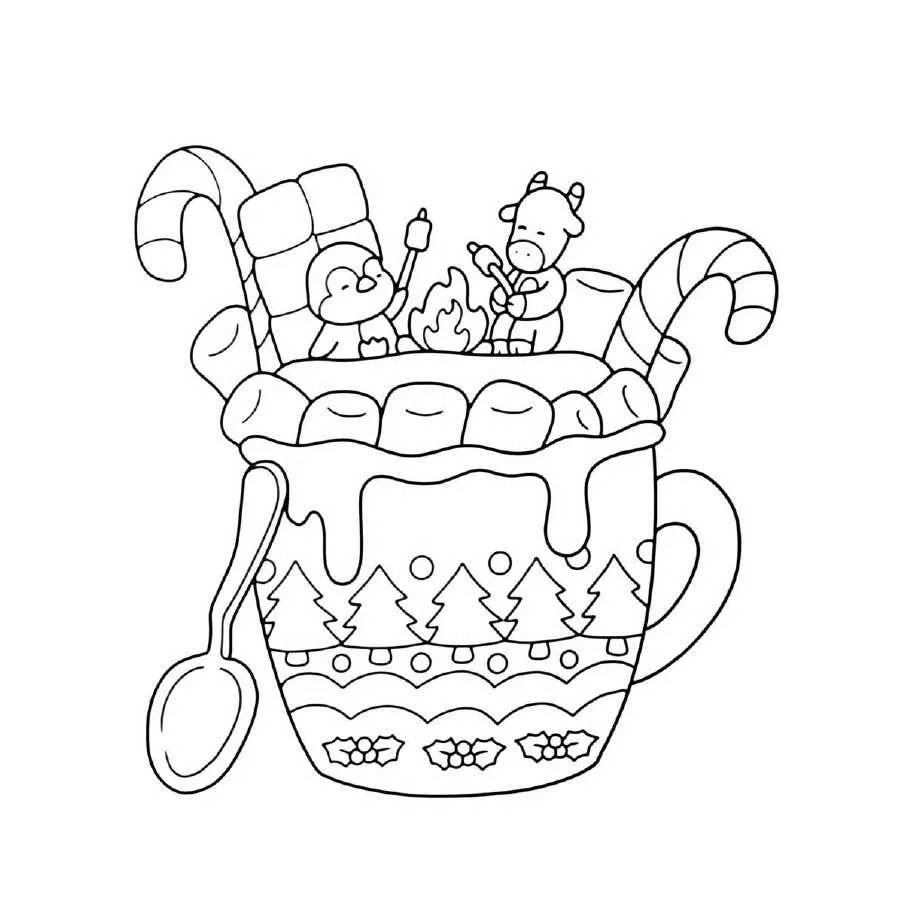 Aesthetic and Cute Christmas Coloring Pages (29)