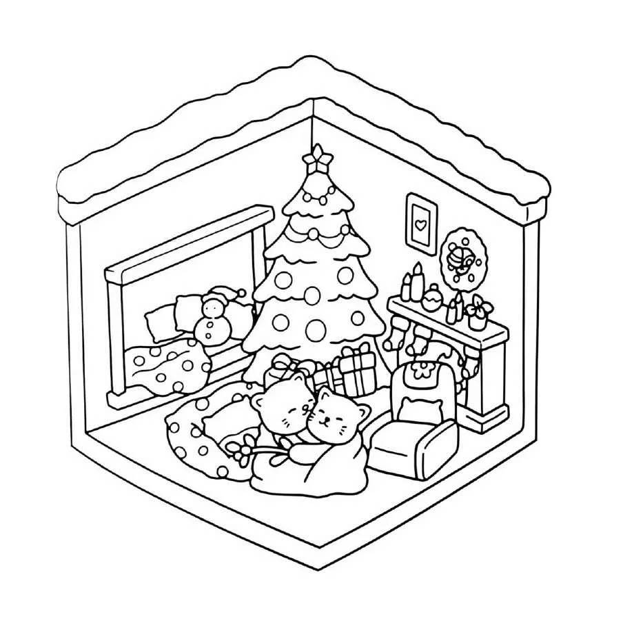 Aesthetic and Cute Christmas Coloring Pages (3)