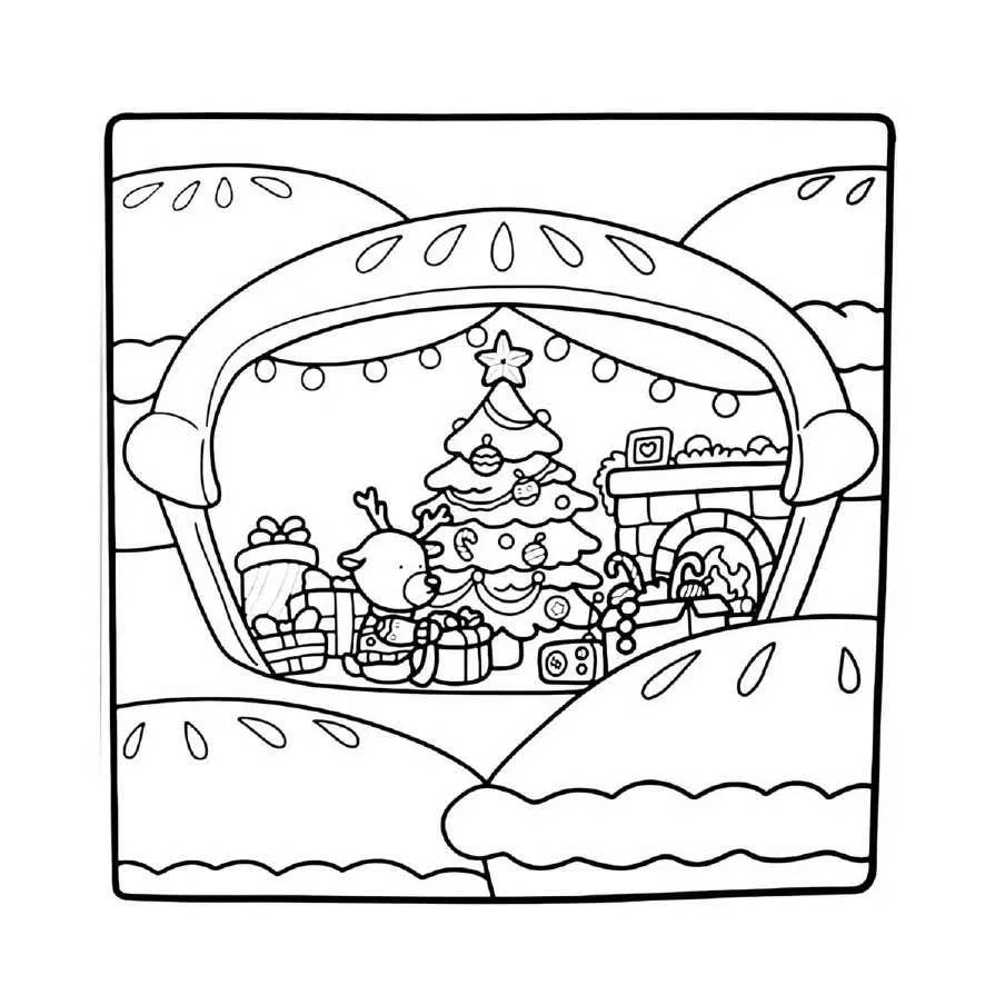 Aesthetic and Cute Christmas Coloring Pages (4)