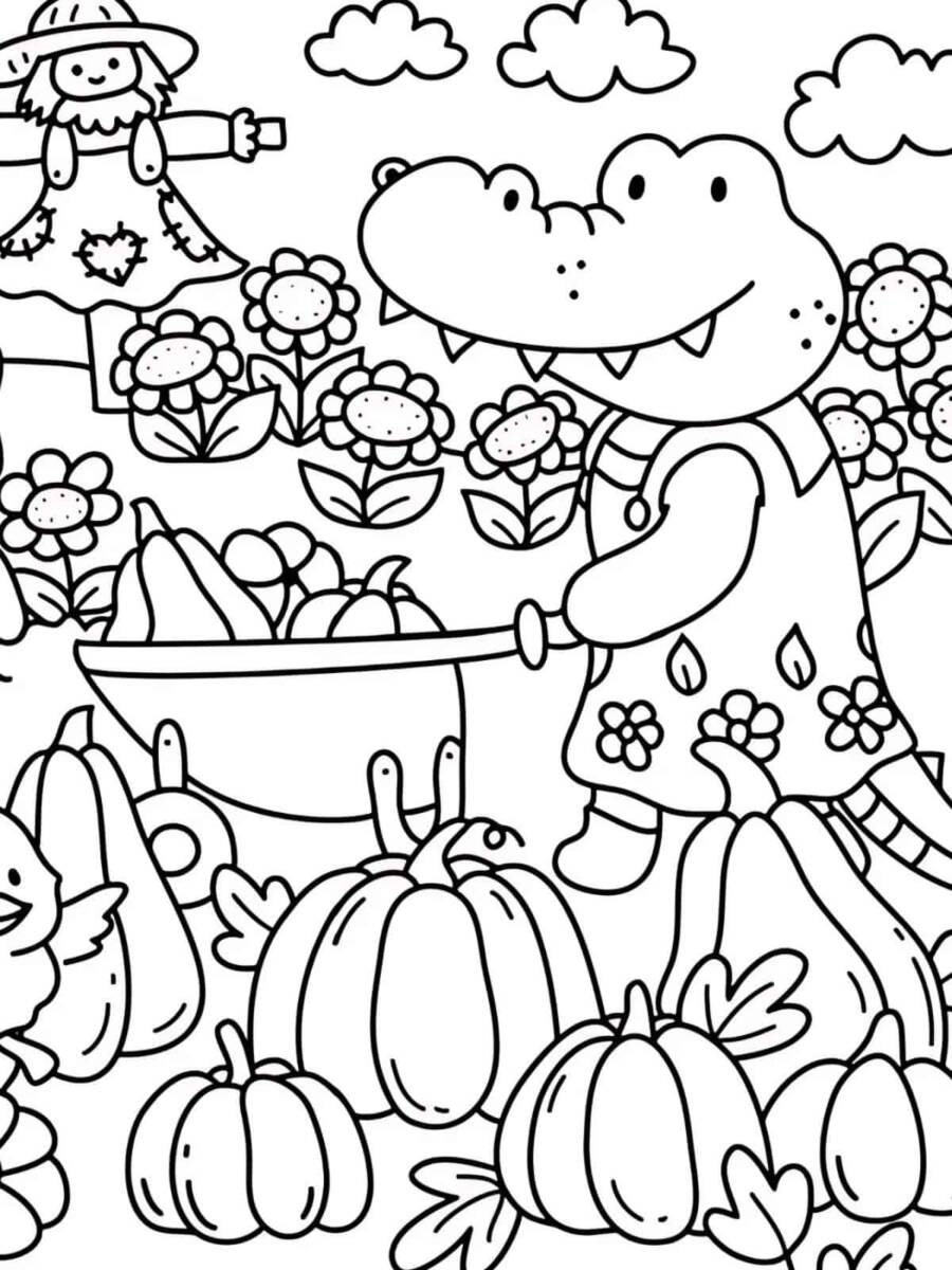 Cozy Pumpkin Coloring Pages