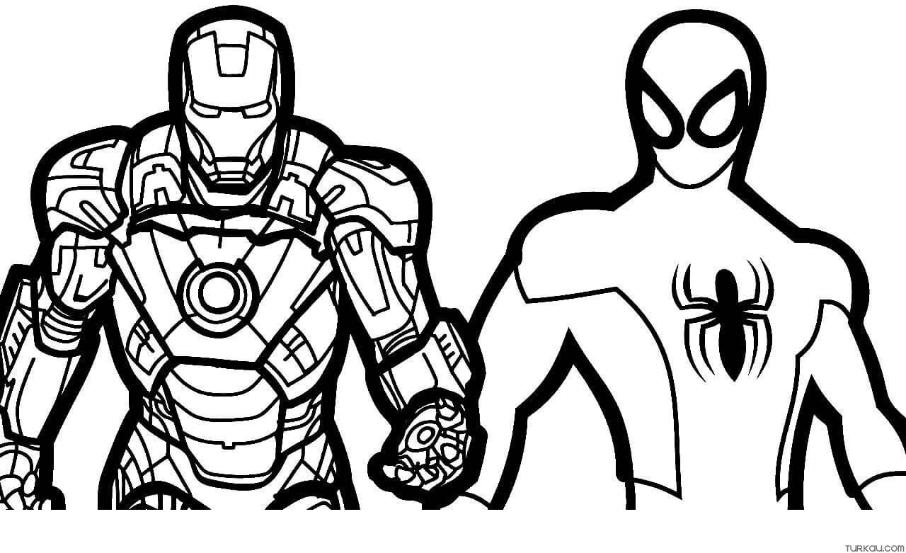 Spiderman and Ironman Coloring Pages Free Printable 10