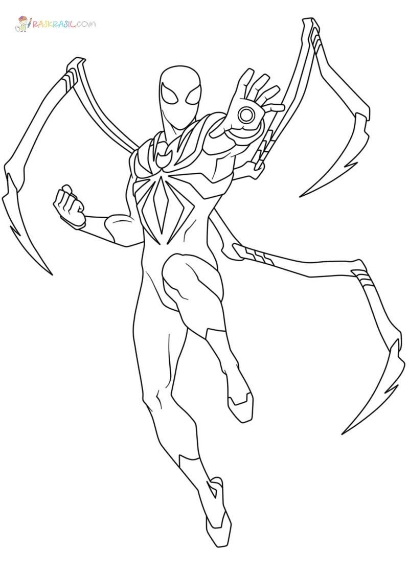 Spiderman and Ironman Coloring Pages Free Printable 12