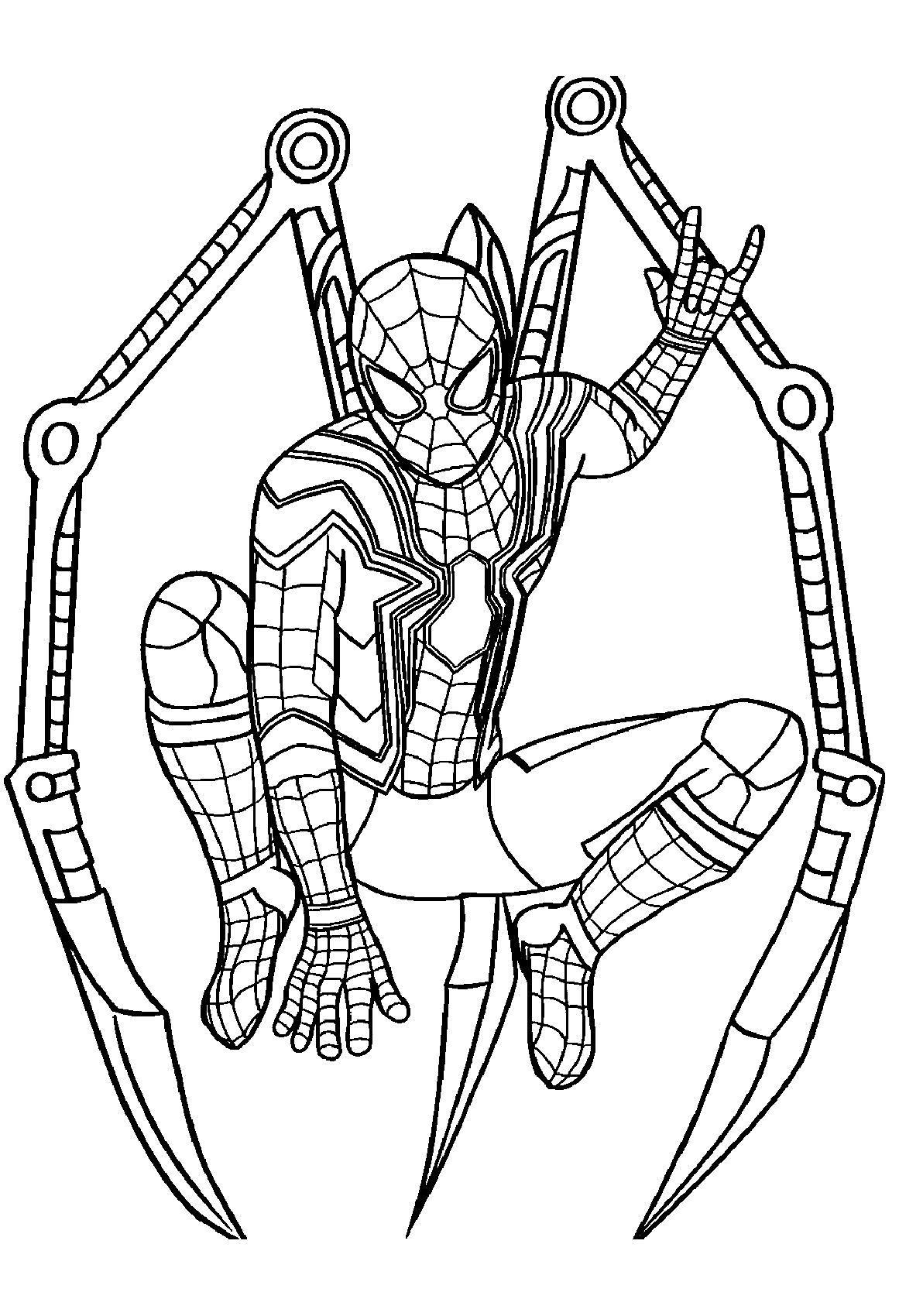 Spiderman and Ironman Coloring Pages Free Printable 15