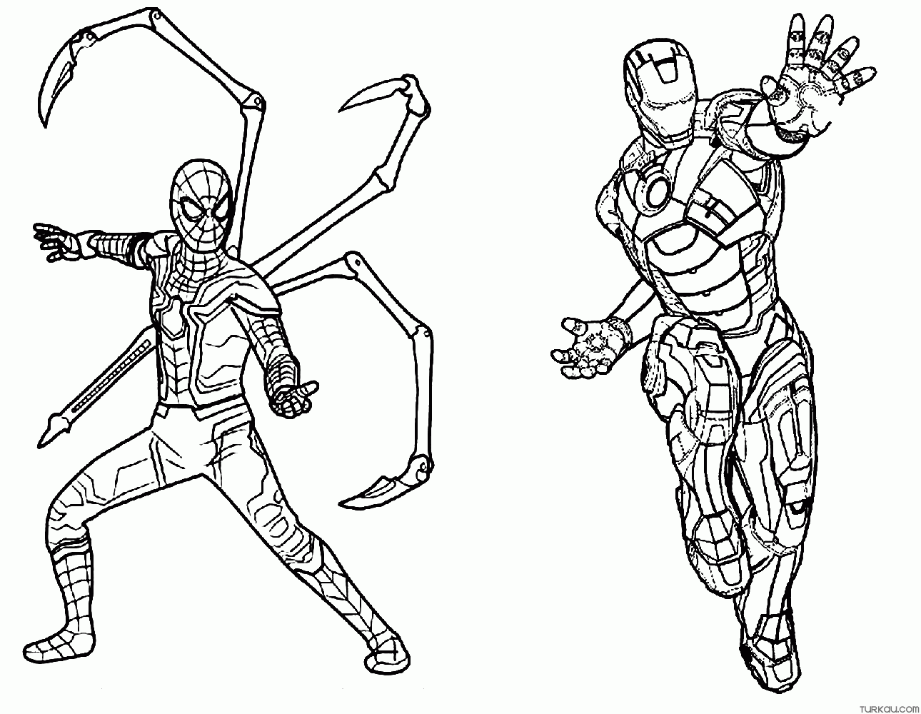 Spiderman and Ironman Coloring Pages Free Printable 21