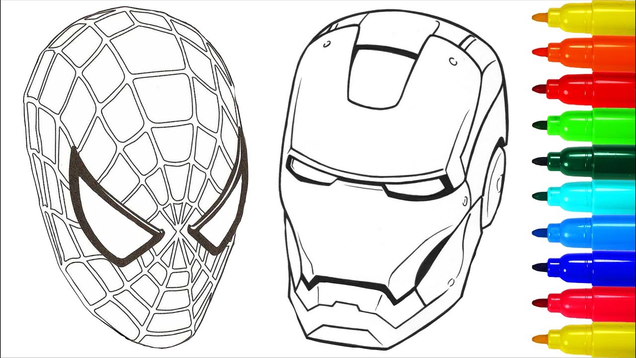 Spiderman and Ironman Coloring Pages Free Printable 24