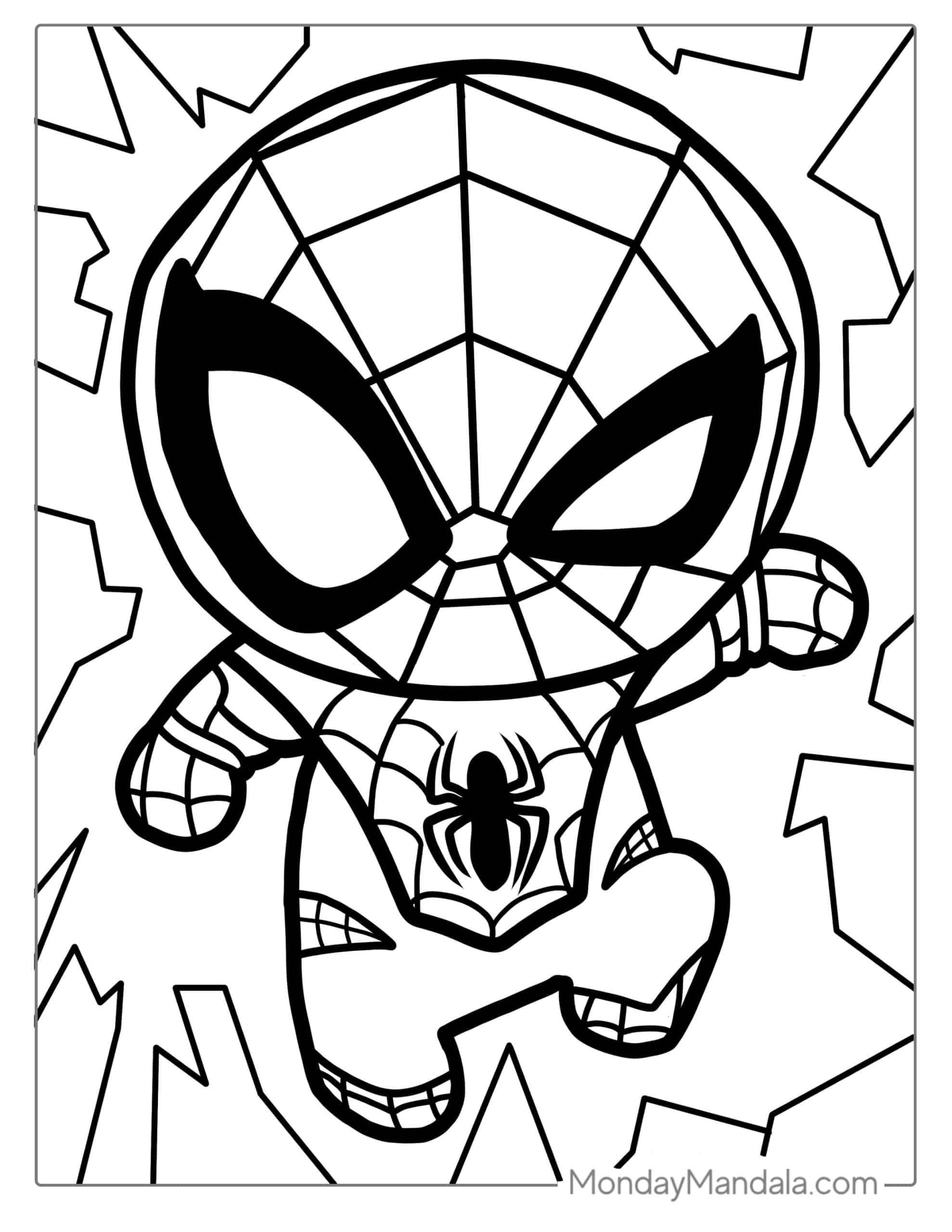 Spiderman Coloring Pages Adult Free Printable 15