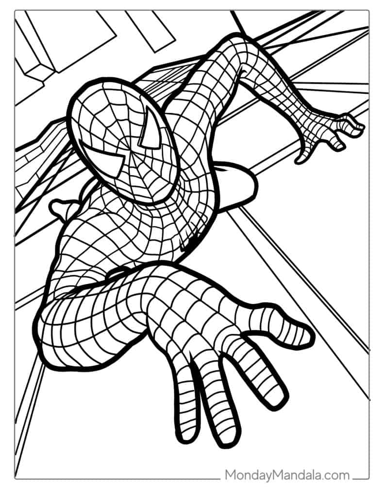 Spiderman Coloring Pages Adult Free Printable 19