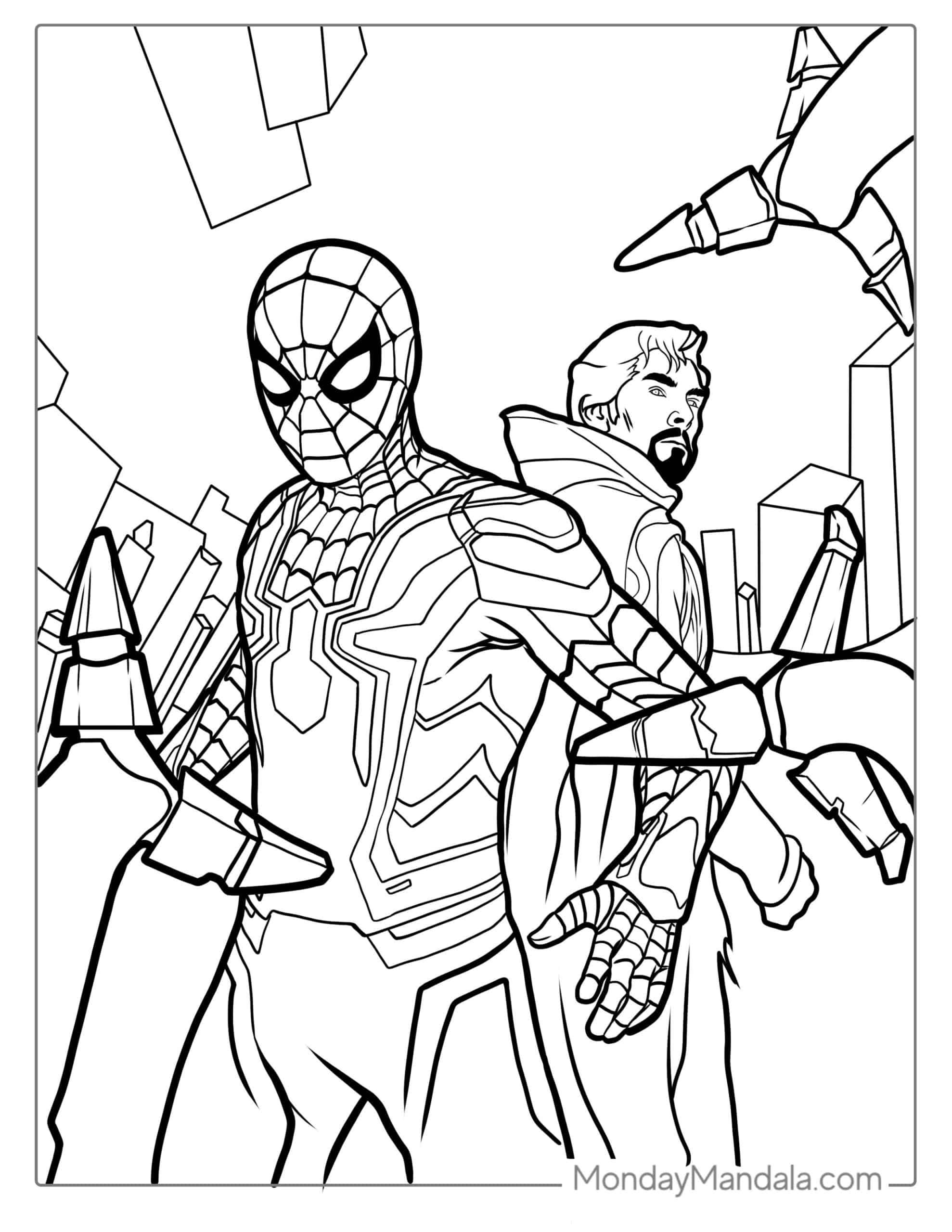 Spiderman Coloring Pages Adult Free Printable 20