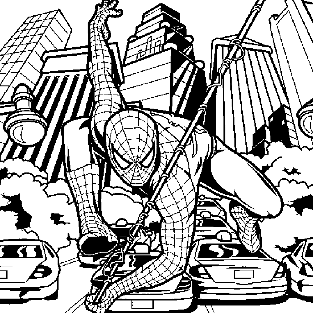 Spiderman Coloring Pages Adult Free Printable 28