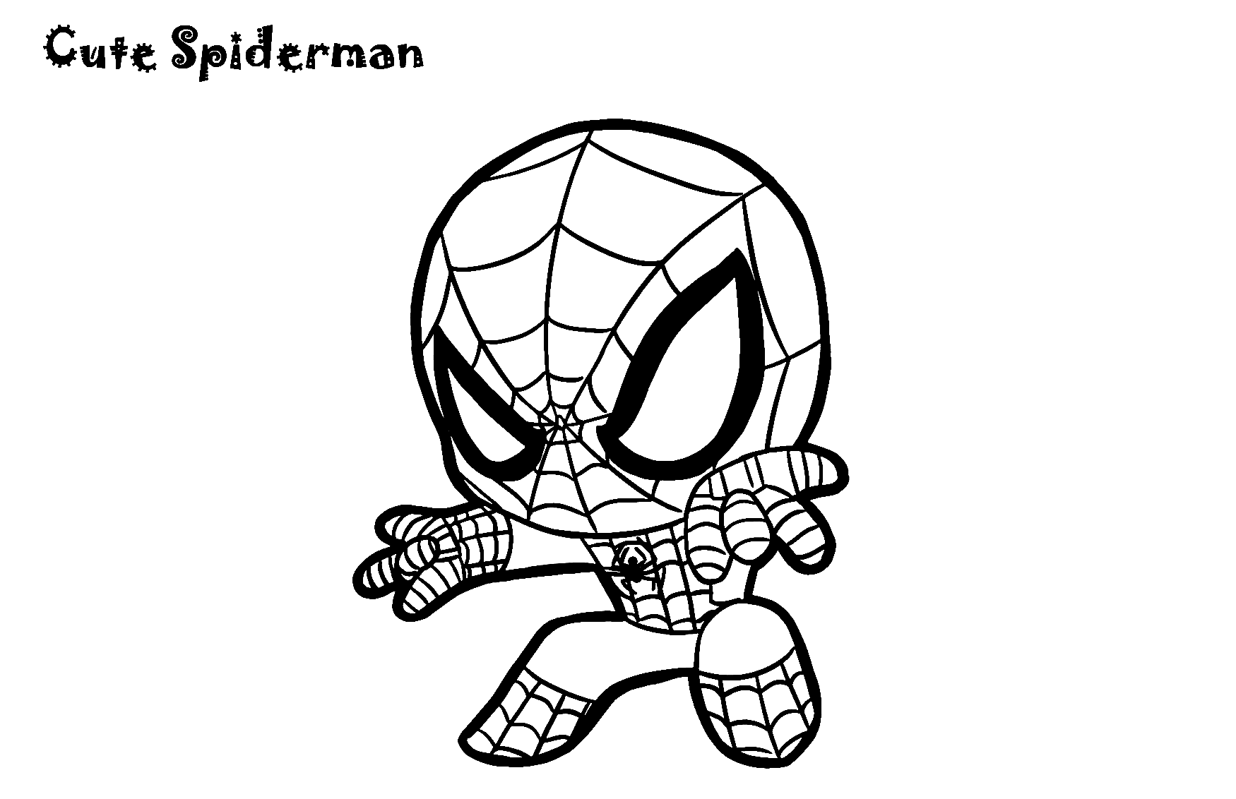 Spiderman Coloring Pages Cute Free Printable 1