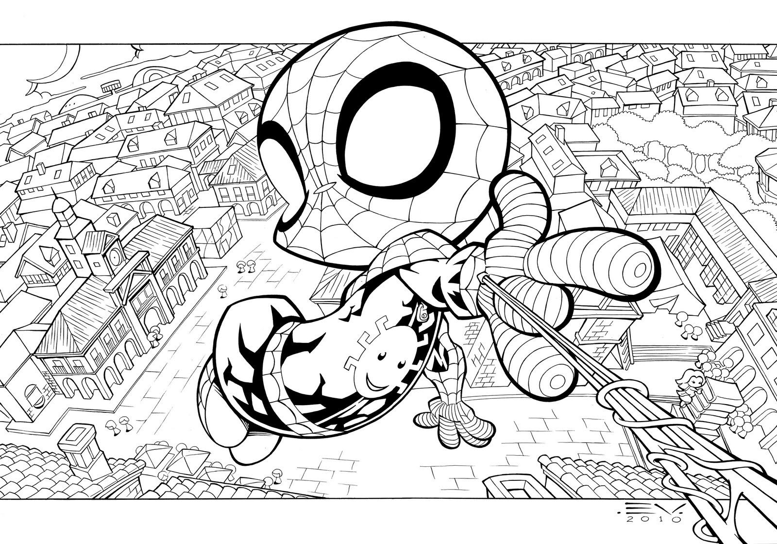 Spiderman Coloring Pages Cute Free Printable 15