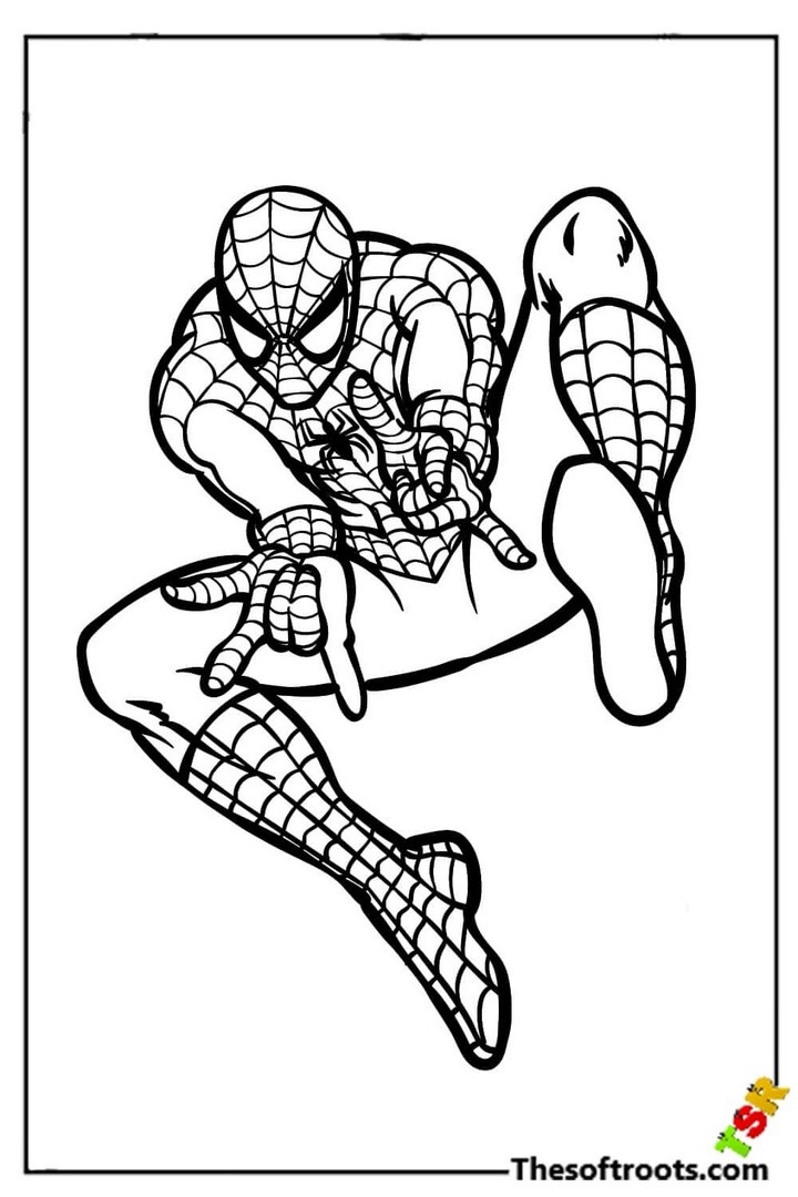 Spiderman Coloring Pages Cute Free Printable 8