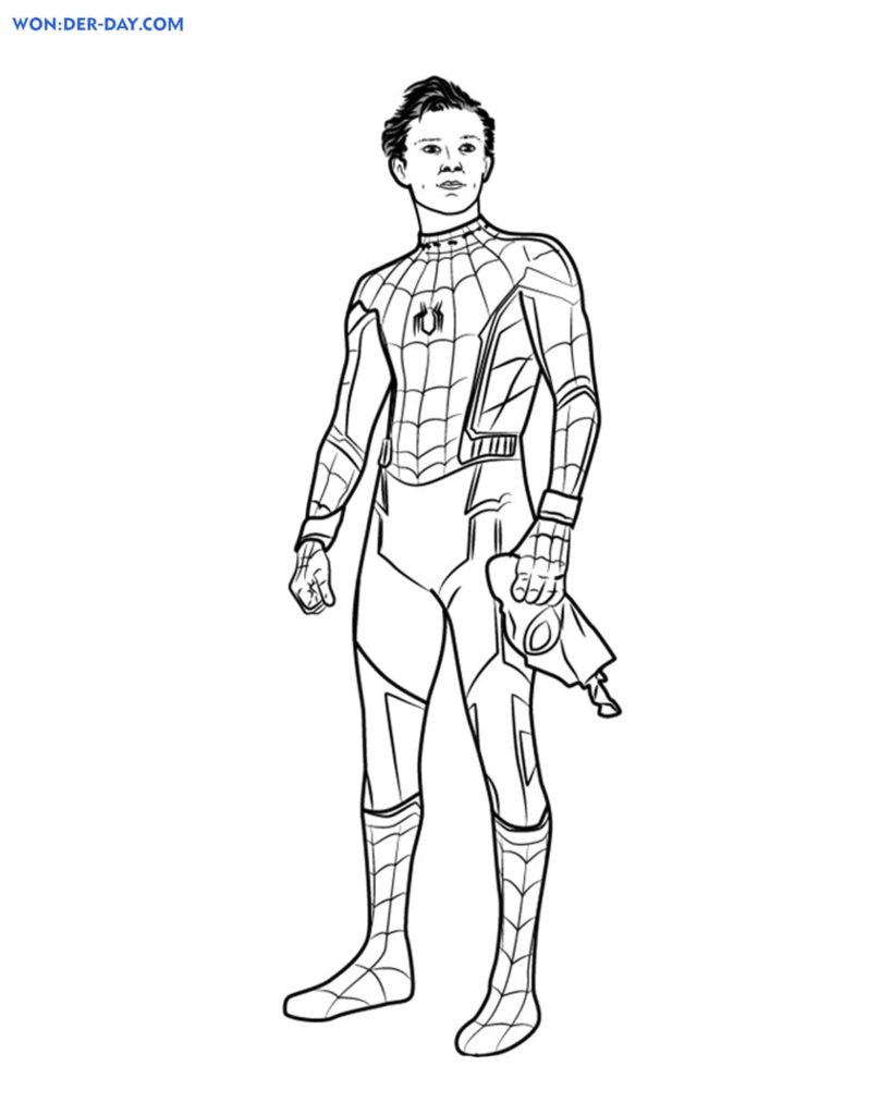 Tom Holland Spiderman Coloring Pages Free Printable 21