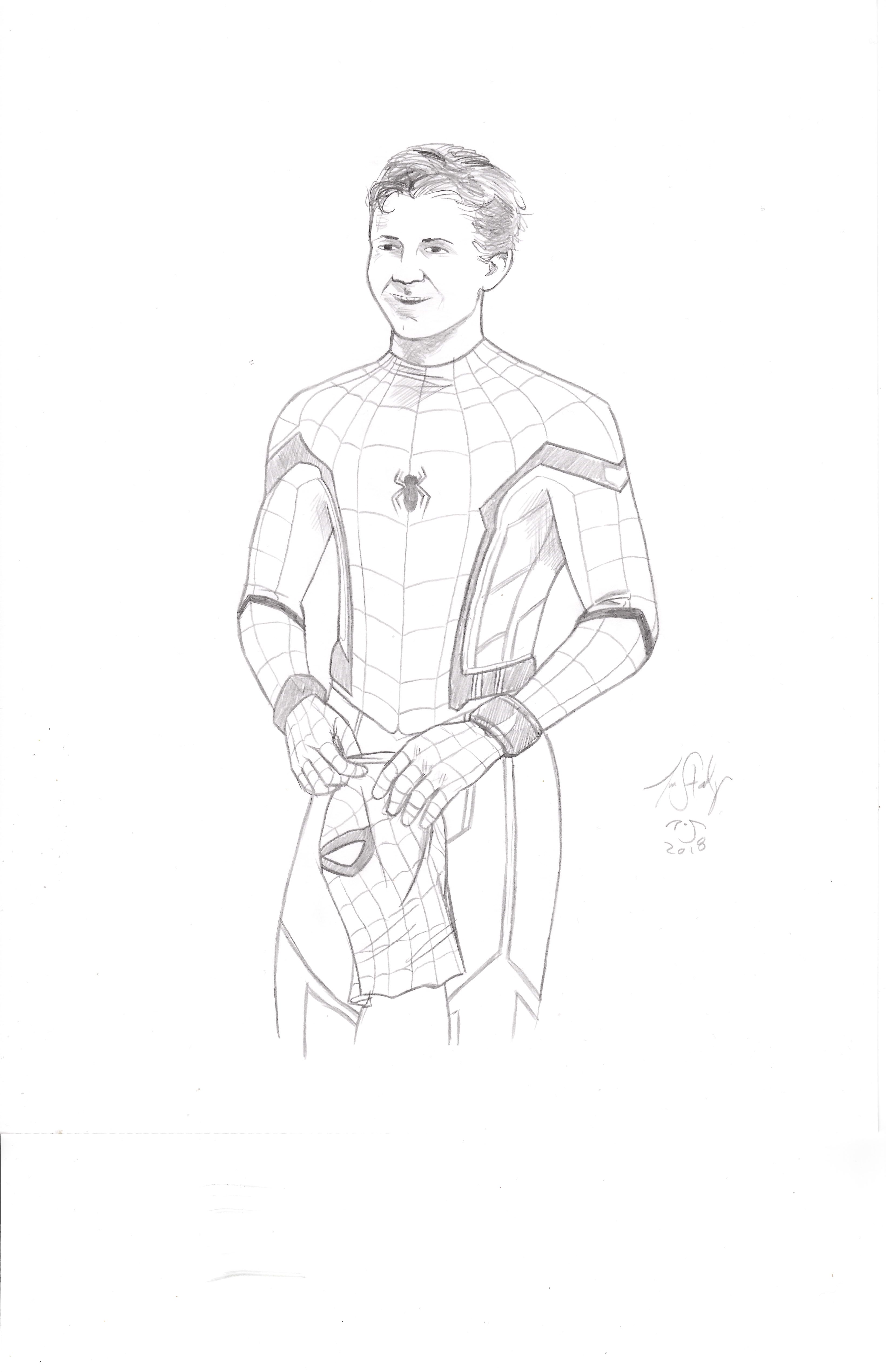 Tom Holland Spiderman Coloring Pages Free Printable 22