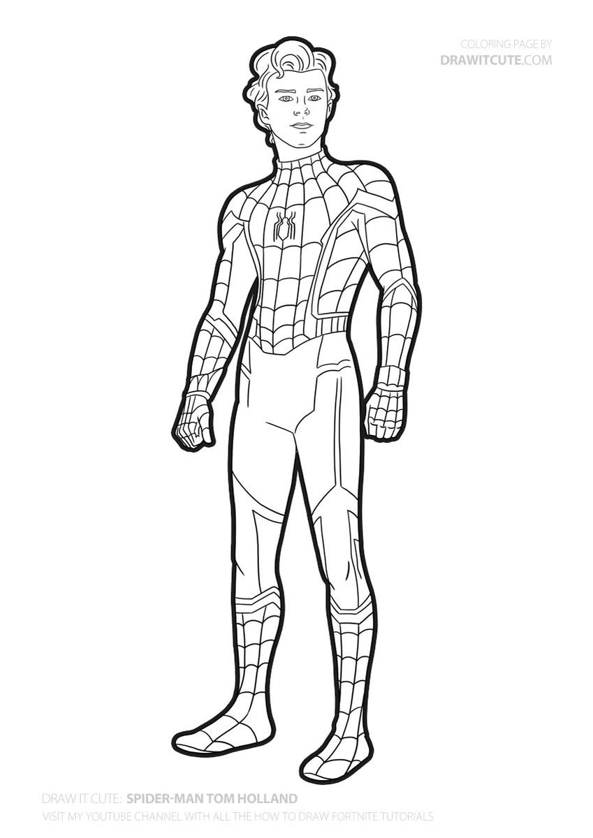 Tom Holland Spiderman Coloring Pages Free Printable 26