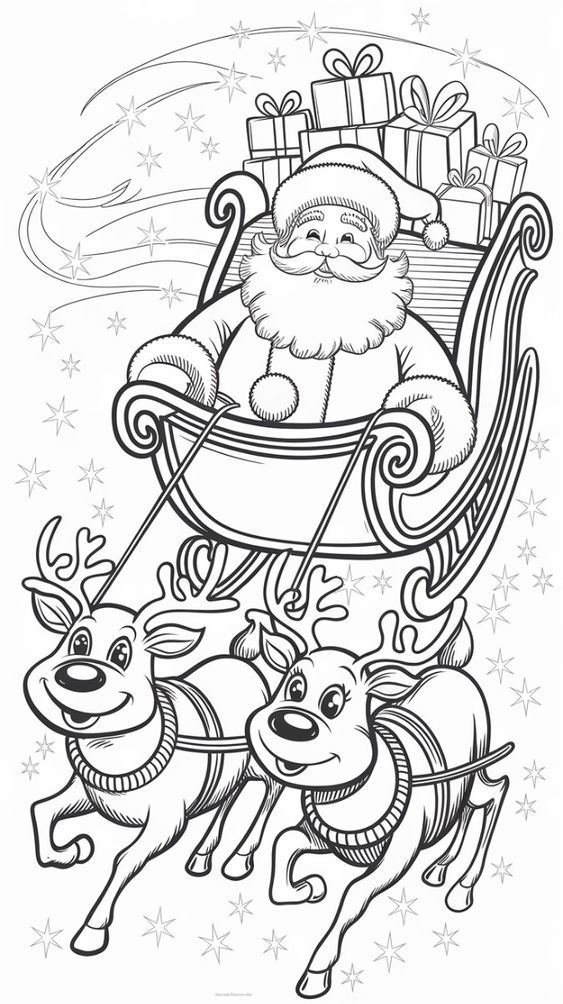 60+ Santa Clause Coloring Pages Special Christmas 10