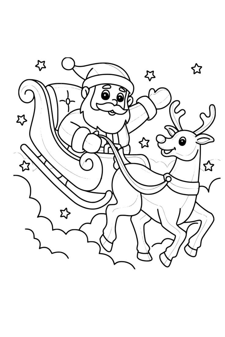 60+ Santa Clause Coloring Pages Special Christmas 23