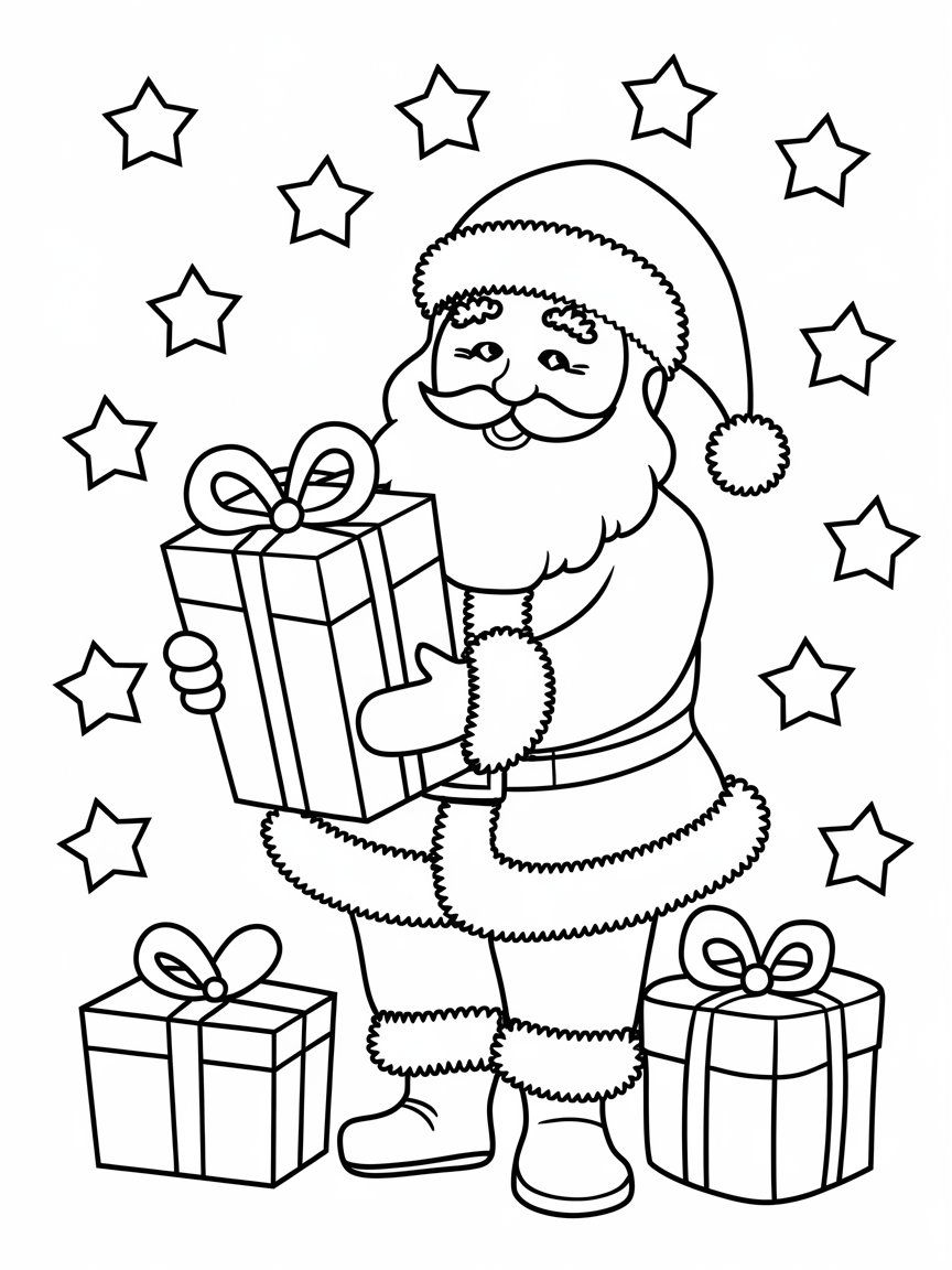 60+ Santa Clause Coloring Pages Special Christmas 32