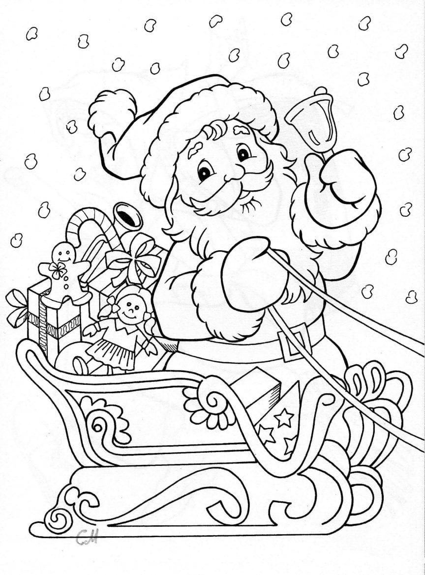 60+ Santa Clause Coloring Pages Special Christmas 33