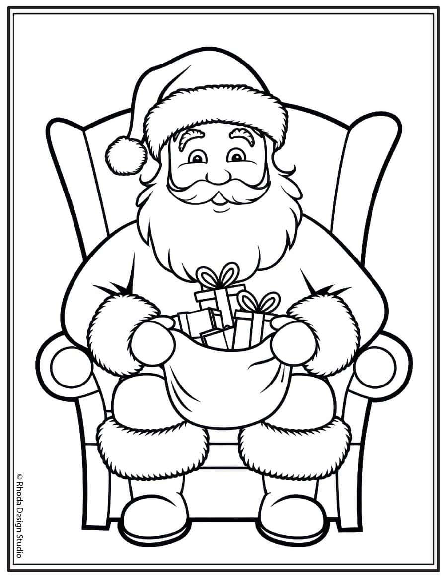 60+ Santa Clause Coloring Pages Special Christmas 34