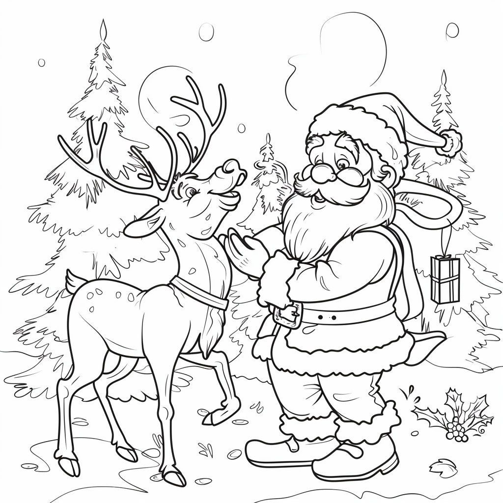 60+ Santa Clause Coloring Pages Special Christmas 37