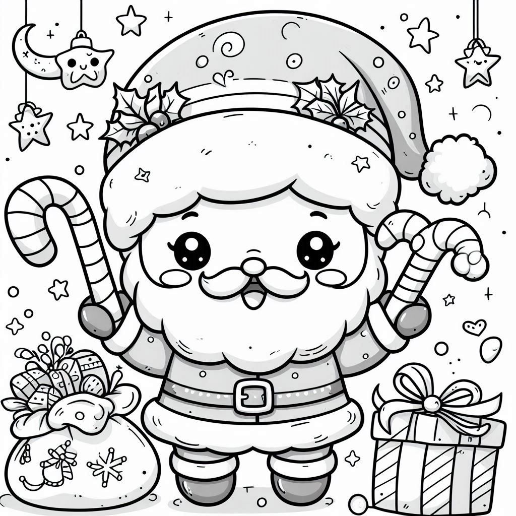 60+ Santa Clause Coloring Pages Special Christmas 39